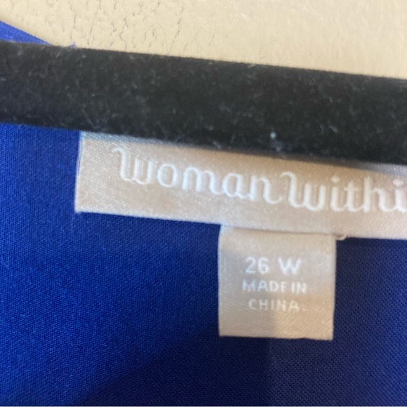 Women Within Blue Dress with White Embroidery Size 26 - Picture 10 of 11